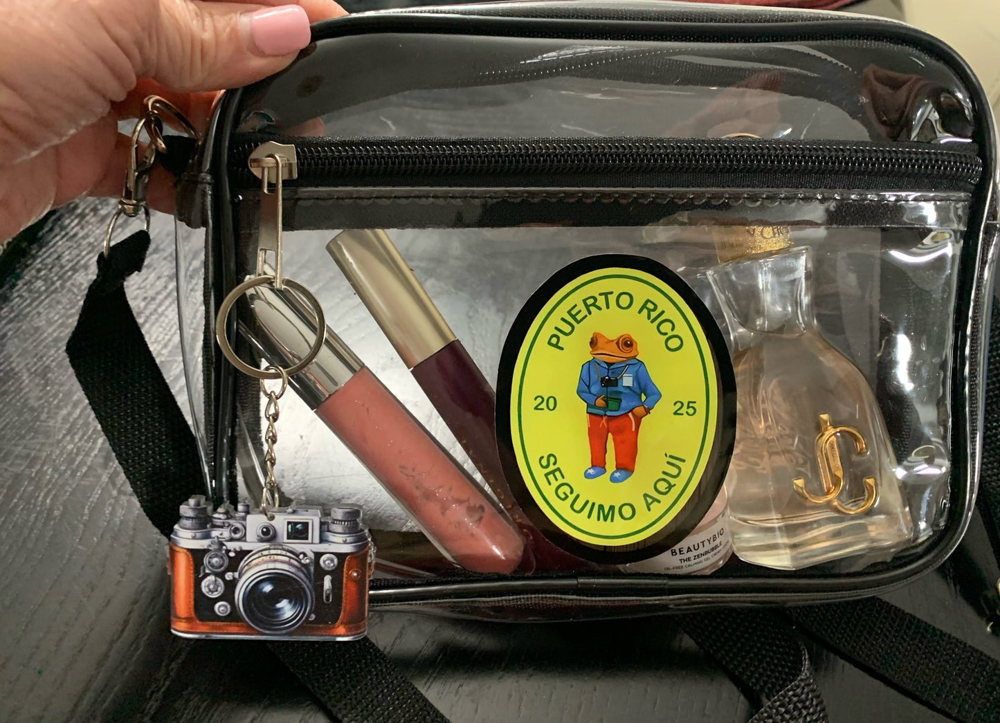 Puerto Rico Seguimo Aquí /Clear Crossbody Messenger Bag/ Stadium Approved