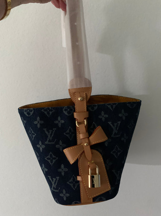 Denim Inspired LV Bucket Barrel bag