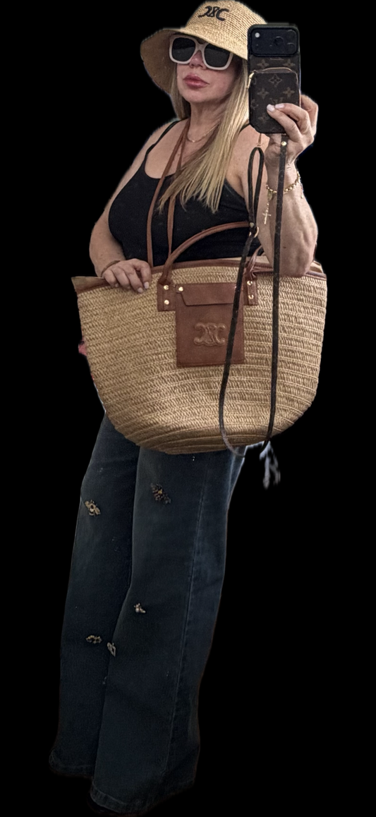 Raffia Hat & CC Summer Bag set
