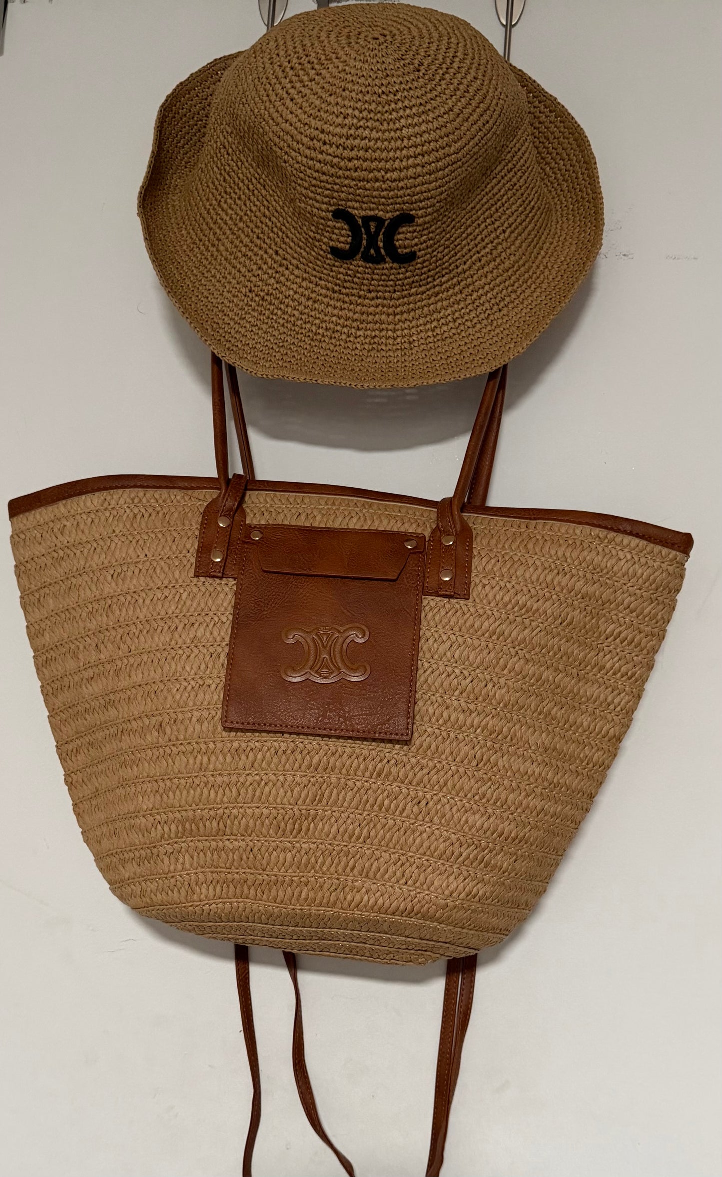 Raffia Hat & CC Summer Bag set